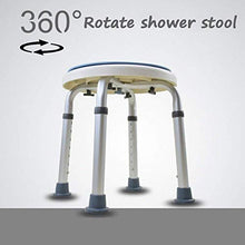 Sgabello per Doccia da Bagno Girevole Rotondo Regolabile in Altezza, Sedile Doccia Girevole Tappetini Antiscivolo Max.136 kg 0101