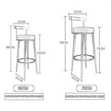 GYPPG Breakfast Barstool Kitchen Chair Textile Linen Upholstered Round Seat with Backrest And Footrest/Bistro Coffee/Gold Legs,Max Load 440lb(Orange)