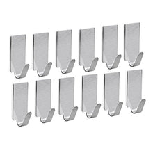 UEETEK - Portasciugamani in acciaio INOX, ganci adesivi da parete, ganci per asciugamani, bagno, cucina, 12 pezzi