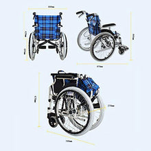 Sedia A Rotelle, Sedia da Viaggio Portatile per Sedia A Rotelle con Struttura in Lega di Alluminio Pieghevole da Trasporto Leggera Adatta per Persone Anziane con Disabilità A