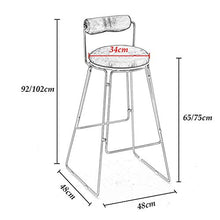 DFREW Sgabelli Sedia da Pranzo Sedie per la Cucina Sgabello Alto Flanella Imbottito Schienale | Pub | Colazione Sgabello | Gambe Metallo Dorato | Carico Massimo 150Kg,Blu,65 cm