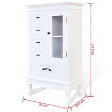 FZYHFA - Armadio con 5 cassetti e 2 ripiani in MDF + legno di pino 53 x 30,5 x 95,5 cm (L x l x A), colore: bianco