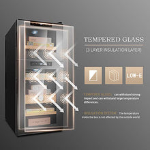 Armadio Idratante Sigaro Indipendente, Dispositivo Di Raffreddamento Del Sigaro Elettrico, Armadio Vino, Temperatura Costante, 59L, Touch Screen, Legno Di Cedro Spagnolo,Cigar