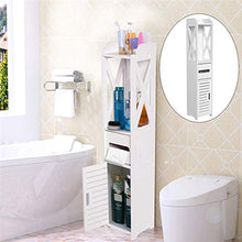 DEWIN Scaffale di stoccaggio del Bagno - 80 * 15,5 * 15,5 cm Armadio per mobili da Bagno per Bagno Armadio in Legno Bianco Scaffale di stoccaggio del Tessuto