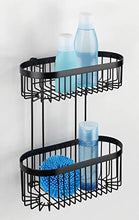 WENKO Scaffale da Parete a 2 Ripiani Classic Plus Black con Protezione antiruggine di Alta qualità, Nero, 26,5 x 33 x 14,5 cm