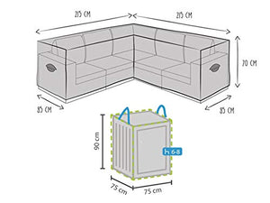 Schutzhülle Set: copertura 215 x 215 cm per mobili lounge da giardino a forma di L + tasca per 6 – 8 cuscini