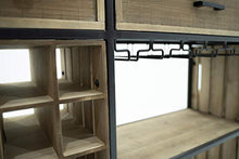 giordano shop Cantinetta Portabottiglie 124x32x94 cm con Portabicchieri in Ferro e Legno Sid Nera