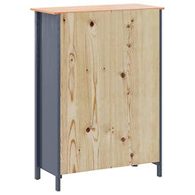 Ausla Armadio guardaroba con 2 ante e 2 cassetti, 99 x 45 x 137 cm, in legno di pino, armadio per camera da letto, grigio e marrone miele