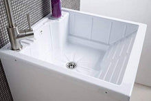 giordanoshop Mobile Lavatoio in ABS 60x60x89 cm 2 Ante Ambrosini Ariel Bianco Rigato