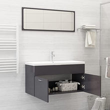 vidaXL Set Mobili da Bagno 2 pz Grigio Lucido in Truciolato