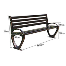 59in Panchine da terrazza Panchina da giardino, 2-3 posti Sedia lounge in metallo per esterni Con braccioli e schienale, Sedia da cortile in alluminio pressofuso, capacità portante 500LBS