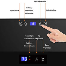 VIY Umidificatore per Sigari, Humidor, 12-18 °C, Touch Display Digitale, 38 Db, Illuminazione A LED, 70 L, 200-250 Sigari, Ripiani in Legno di Cedro, Nero,Nero