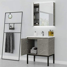 Mobile Lavabo Bagno Bagno Cabinet Combinazione Lavello Spazzole da Terra WC per Servizi igienici Vanity Marble Facile da Pulire (Color : Gray, Size : 47x81x85cm)