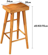 Sgabello da bar in stile retrò, con gambe in legno, ergonomico, quadrato, per cucina, pub, caffetteria, colore: marrone chiaro, dimensioni: 45 cm