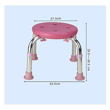 WEIJINGRIHUA Sgabello da Doccia Sedile da Bagno per Bambini con Foro di Scarico, Sedile Rotondo Regolabile per Adulti - Sedile Addensato, (Color : Pink)