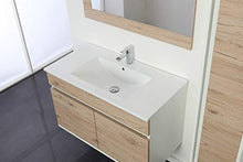 FERIDRAS Mobile Bagno Rovere 2 Ante Sospeso Fabula 90 L.90 X P.47 X H.57 con Lavabo E Specchio