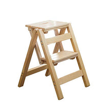 GaoF Scala in Legno, Sgabello Isolante Pieghevole per Uso Domestico, Sedia Pieghevole da Cucina in Legno massello Panca Multiuso per Scarpe, Scala per Esposizione di vasi da Fiori in Legno da