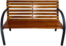 PiuShopping Panchina da Esterno, Balcone e Giardino, in Legno e Acciaio, Design Elegante e Moderno, 12 Doghe – 122x65x79h