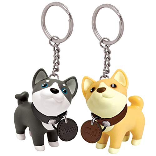 NUOBESTY Portachiavi Cane Shiba Inu Portachiavi Borsa Pendente Pendente Ornamento Souvenir Regalo per La Festa di Compleanno di Compleanno Bomboniere 2 Pezzi