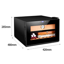 VIY Umidificatore per Sigari, Humidor, 12-23 °C, Display Digitale, 50 W, 38 Db, Illuminazione a LED, 25 L, Touch, 150 Sigari, Ripiani in Legno di Cedro, Nero