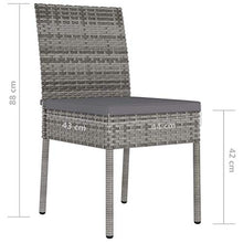 Tidyard Set da Pranzo da Giardino con Cuscini in Polyrattan 5 pz Set da Giardino Tavolo e Sedie in Rattan Tavolo Quadrato e 4 Sedie