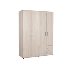 Salone Negozio Online Kit Armadio in Legno con 4 Ante + 2 CASSETTI 103x187x52 Cm Olmo Chiaro