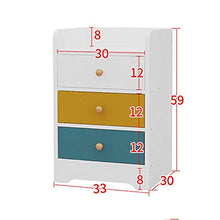 Comodino Comodino con 3 cassetti tabelle Wood End Comodino armadietto Laterale Beige Bianco Arredamento Moderno (Colore : Bianca, Dimensione : 33 * 30 * 59cm)