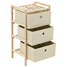 Festnight Armadietti con 6 Cesti, Comò e Cassettiere in Tessuto e Legno di Cedro Beige 2 pz