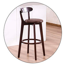 XEWNEGTZI Sgabelli da Bar Sedie da Wine Bar in Legno retrò, con Cuscino E Pedali in PU, Schienale Curvo Adatto per Sgabelli Alti da Cucina di Casa, Carico 150 kg(Color:Marrone)