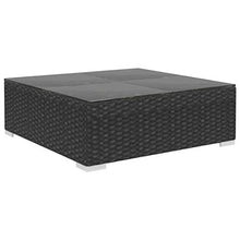 Tidyard Set di Mobili da Giardino in Polyrattan, Set Divani 3 Posti da Giardino/Esterno con Cuscini e Tavolino 5 pz, Leggero e Modulare, Nero