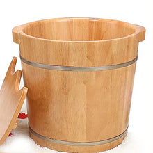 Goodvk Secchio per pediluvio Domestico Pediluvio Barile accresciuta con Il Coperchio in Legno massello Piede Botti di Rovere for la casa e la Salute (Colore : Marrone, Dimensione : 38x38x38cm)