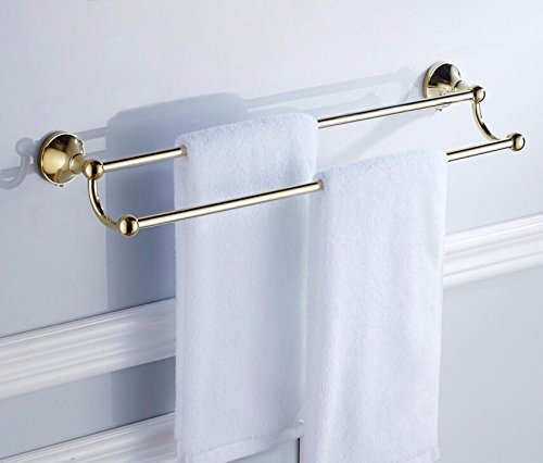 MBYW Portasciugamani Moderno Alto carico Portasciugamani Elegante da Bagno Mensola portaoggetti Stile Minimalista Europeo, Doppio portasciugamani, Supporto a Parete, ripiano per Il Bagno, 60 cm