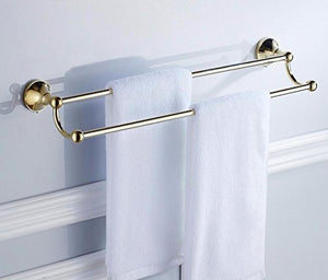 MBYW Portasciugamani Moderno Alto carico Portasciugamani Elegante da Bagno Mensola portaoggetti Stile Minimalista Europeo, Doppio portasciugamani, Supporto a Parete, ripiano per Il Bagno, 60 cm