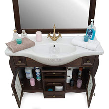 Shop Chic Arredo bagno arte povera, mobile bagno, legno in stile classico noce, lavabo in ceramica 105 cm