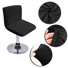 BTSKY, coprisedia elasticizzato nero con rivestimento per schienale, per sedia girevole, sedia da pranzo, sgabello da bar, sedia da bar