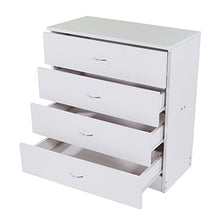 Infilm, cassettiera moderna in legno con 4 cassetti, bianco semplice e funzionale comodino per camera da letto, armadio, ingresso, corridoio, stanza dei bambini