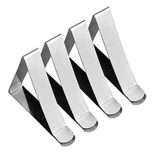 Fransande - Set di 4 clip per tovaglia in acciaio inossidabile, pinze per copertura del tavolo e frigorifero, antiriflesso, supporto per tovaglia per picnic e feste