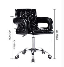 SHPEHP Sgabello da bar idraulico girevole in pelle PU con schienale imbottito in similpelle Sgabello da bar girevole regolabile Airlift con base cromata, nero vino rosso-Black