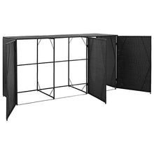 Oushome Copribidone Triplo Spazzatura Nero 229x78x120 cm in Polyrattan