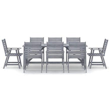 vidaXL Set Pranzo da Giardino 9 pz in Legno Massello di Acacia Grigio