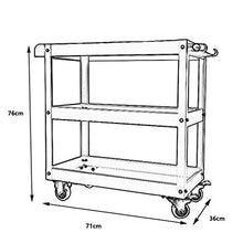 YIN YIN Carrello per Ripiani Carrello for Ripiani, scaffale for Soggiorno in Metallo Robusto Robusto Multistrato for Camera da Letto Mobile for Passeggino Mobile, Nero, 71X36X76 cm Carrello a rulli