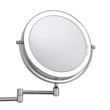 JJZI-L Bagno Specchio Rotondo, Metallo Illuminate Uomini Specchio da rasatura Piccolo Appartamento Fold Specchio di Bellezza Multifunzione Dressing Specchio