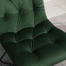 homcom Sedia per Soggiorno, Cucina o Sala da Pranzo Moderna e Imbottita in Metallo Nero e Tessuto Verde 55x75x90cm