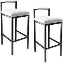 XHCP Mobili da Soggiorno Sgabelli Sgabello Alto da bancone Bianco Sgabelli da Bar in Ferro e Metallo con Schienale e Sedile in Ecopelle Sedia da Bar Resistente dal Design Semplice per p