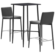Tidyard Set 3 pz da Bar, Set Tavolino Bar, Set di Mobili per Cucina, Set Bar per la Casa, Set di Mobili da Balcone,Set Tavolo Quadrato e 2 Sedie da Bar Alti in Similpelle