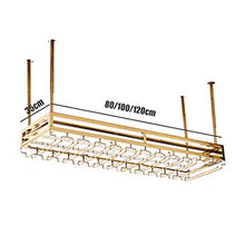 zxcvb Supporto per Calici Appesi Bar Bancone da Soffitto Portabottiglie Calici Stoccaggio Decorazione per La Casa Scaffale Semplice ， Oro