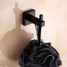 OUNONA Ganci portasciugamani da Bagno Ganci per Bagno Asciugamano da Bagno Appendiabiti Fissato al Muro Gancio Asciugamano Singolo Gancio Quadrato (Nero)