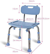 GNLIAN HUAHUA Sedili da Doccia Sgabelli Sgabello Blu Comfort Schienale Bath Chair Anziani/disabili/Incinta Regolabile in Lega di Alluminio da Bagno Sgabello Antiscivolo Presidente Max.136kg