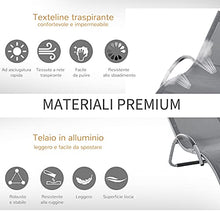 Outsunny Lettino Prendisole in Alluminio, Sedia Sdraio da Giardino in Textilene Nero con Poggiatesta Rimovibile 160x60x65cm