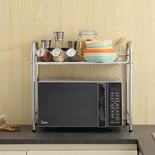 LYM &ripiano di stoccaggio Ripiano da Cucina, Acciaio Inossidabile Multifunzione Forno a microonde Rack Forno Rack 2 Strati Scaffale di Finitura